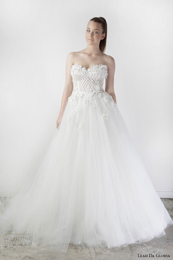 leah da gloria spring 2015 adelaide strapless ball gown wedding dress sweetheart neckline