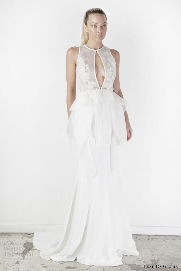 leah da gloria spring 2015 juliette sleeveless wedding dress sexy keyhole detail