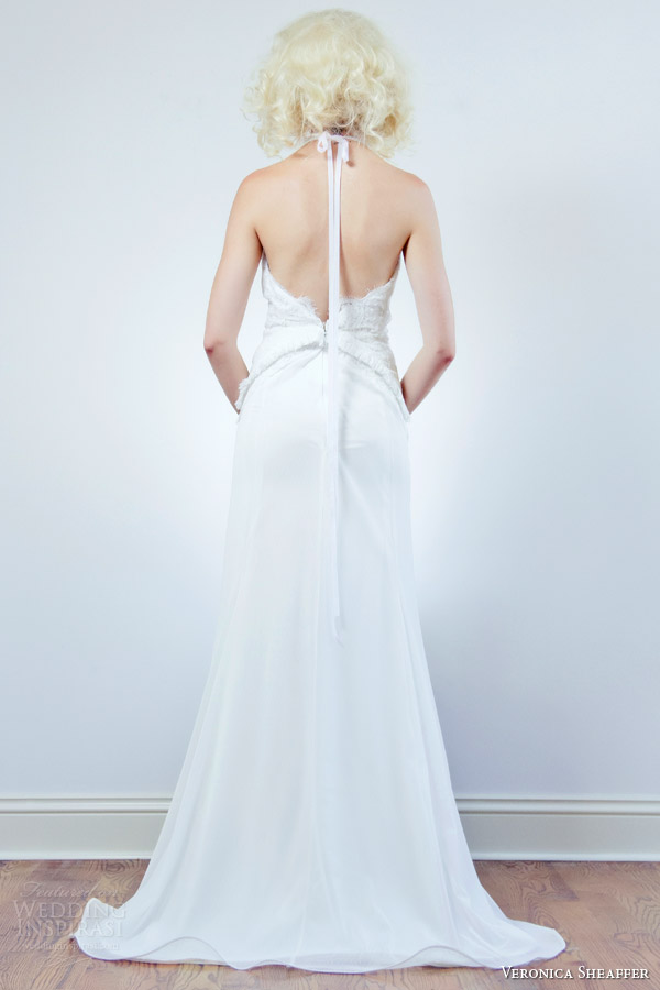veronica sheaffer bridal fall 2015 style delphinium sleeveless halter neck wedding dress back view