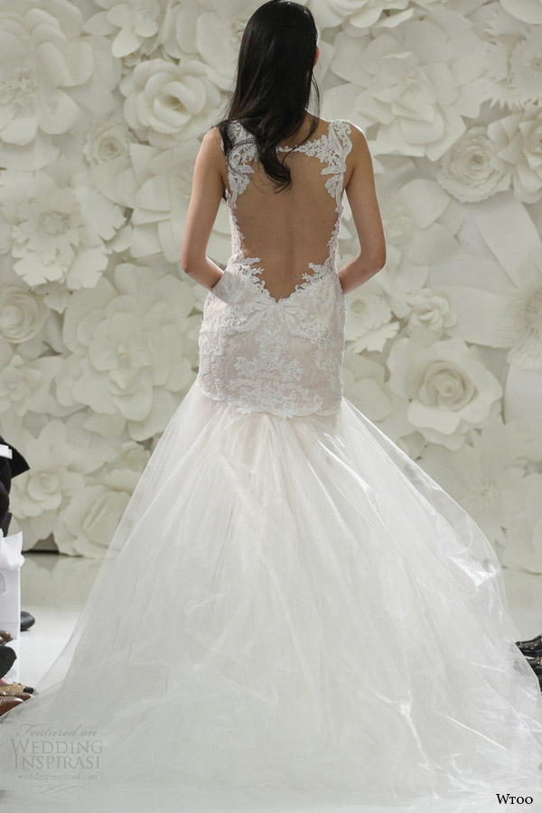 wtoo watters bridal spring 2015 giselle ivory fit flare wedding dress straps illusion back view