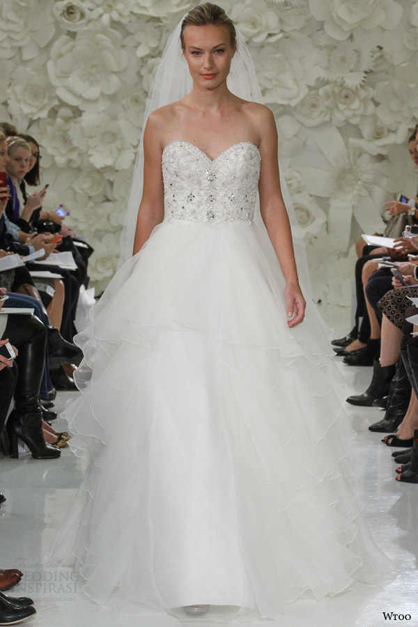 wtoo watters spring 2015 harper wedding dress strapless sweetheart swarovski bodice layered ball gown skirt