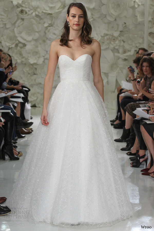 wtoo watters spring 2015 magdalena strapless a line wedding dress swarovski beaded belt