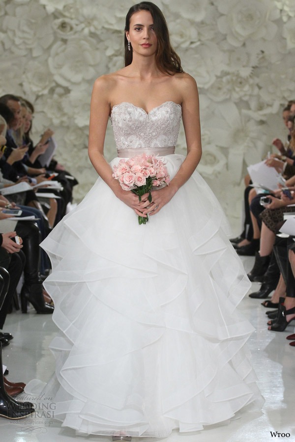 wtoo watters wedding dresses spring 2015 maelin corset swarovski crystals nori layered skirt  horsehair trim