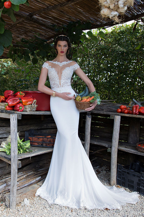 berta bridal 2015 illusion cap sleeve wedding dress lace bodice berta bridal 2015 illusion cap sleeve wedding dress lace bodice