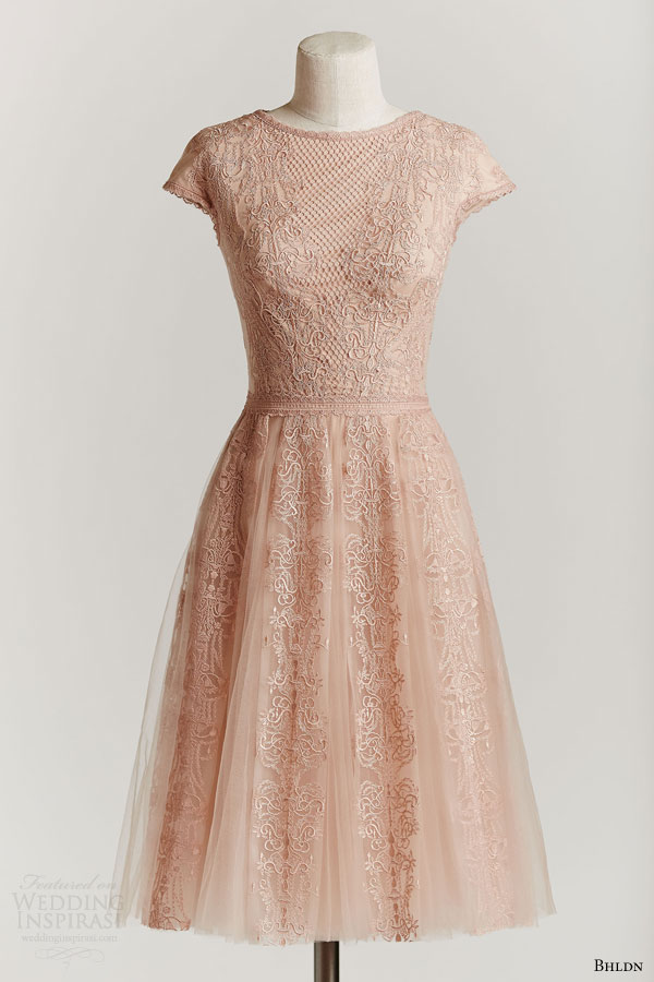 bhldn spring 2015 amelia cap sleeve short summer wedding dress blush lace