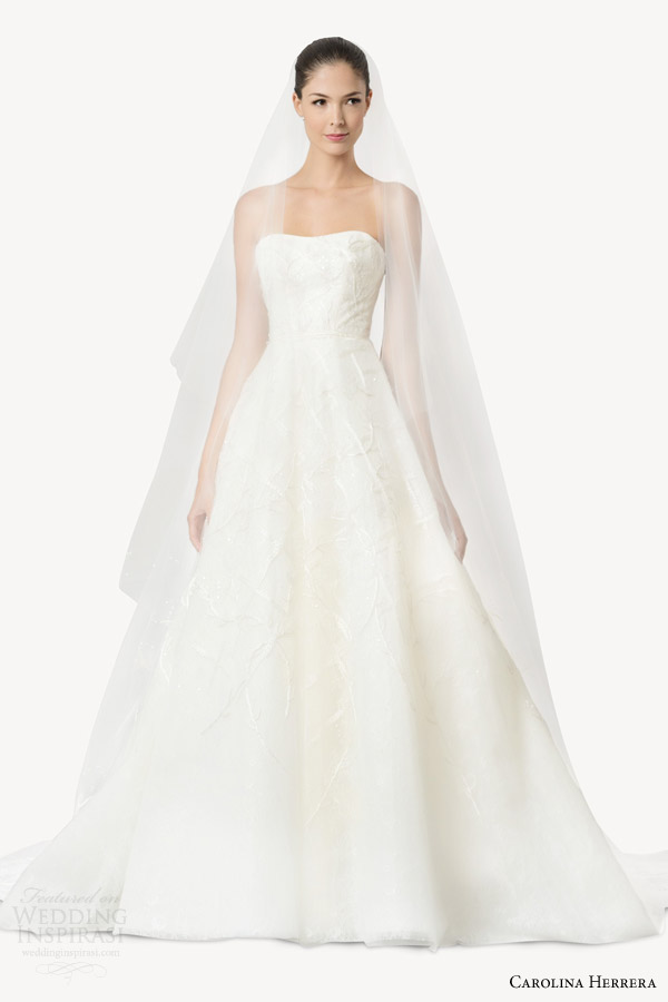 carolina herrera bridal fall 2015 daphne strapless a line wedding dress