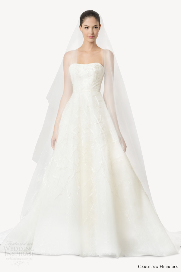 carolina herrera bridal fall 2015 daphne strapless a line wedding dress carolina herrera bridal fall 2015 daphne strapless a line wedding dress