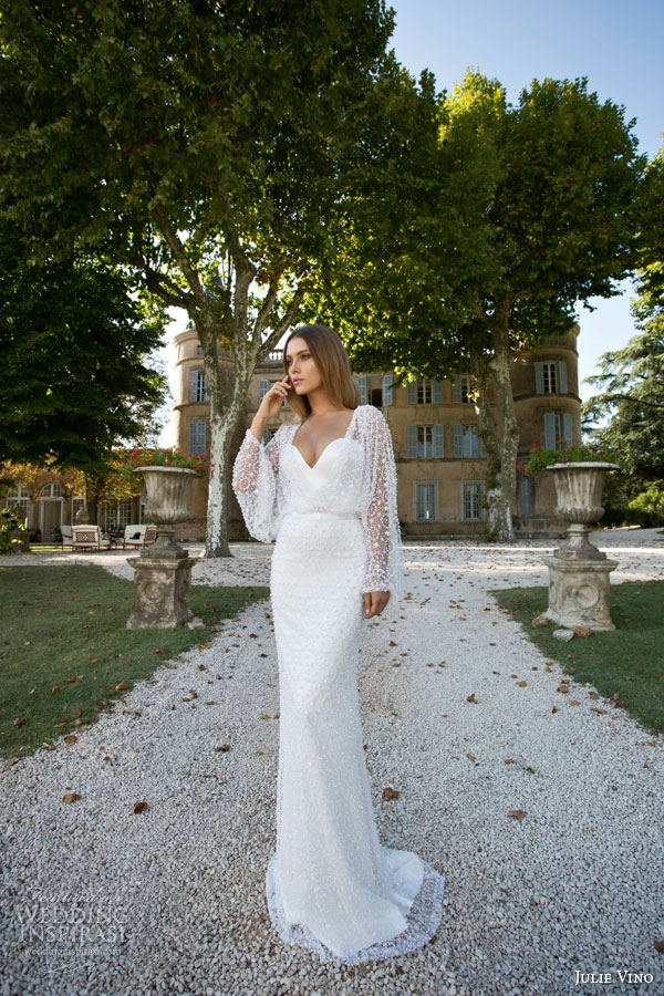 julie vino fall winter bridal 2015 provence pearlie sheath wedding dress sweetheart necklin pearl bead julie vino fall winter bridal 2015 provence pearlie sheath wedding dress sweetheart necklin pearl bead