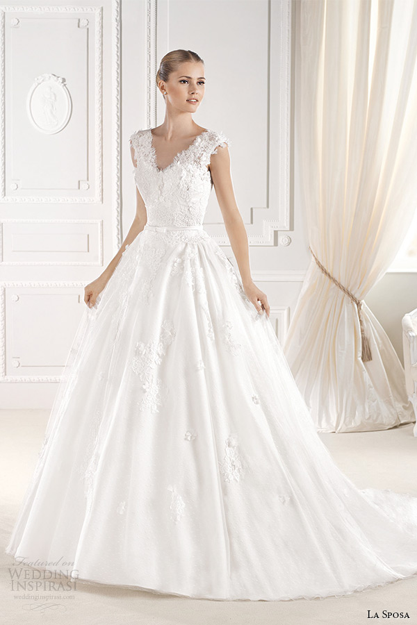 la sposa bridal 2015 wedding dress with straps sleeveless ball gown elilia