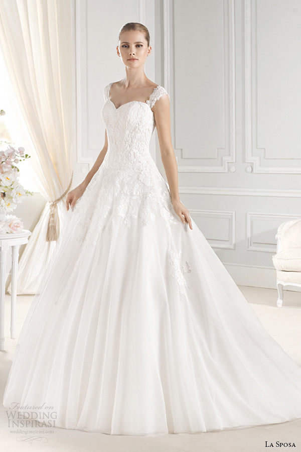 la sposa bridal 2015 wedding dress with straps sleeveless sweetheart neckling ball gown enelsa