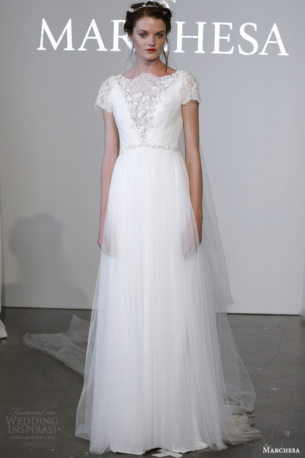 marchesa bridal spring 2015 short sleeve high illuson v neck wedidng dress marchesa bridal spring 2015 short sleeve high illuson v neck wedidng dress
