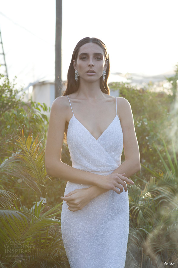 persy bridal spring 2015 haute couture wedding dress sleeveless surplice neckline spagetti straps