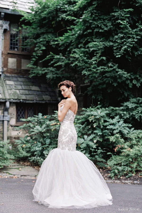 sareh nouri bridal fall 2015 alexandra strapless trumpet mermaid wedding dress sweetheart lace bodice