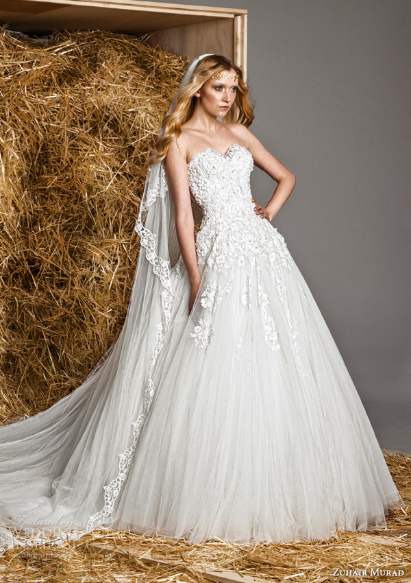 zuhair murad bridal spring 2015 judy strapless sweetheart ball gown wedding dress