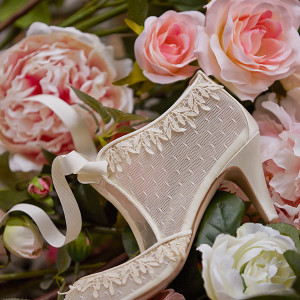 bhldn spring 2015 bridal bohemian satin wrapped medium heel wedding shoes swiss dot botties