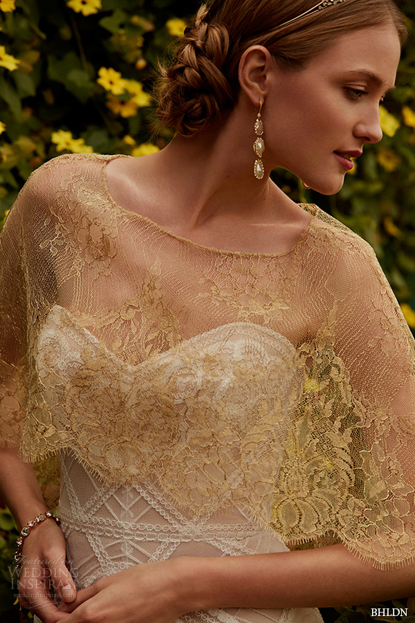 bhldn spring 2015 bridal strapless sweetheart neckline blush lined ivory lace sheath wedding dress gia