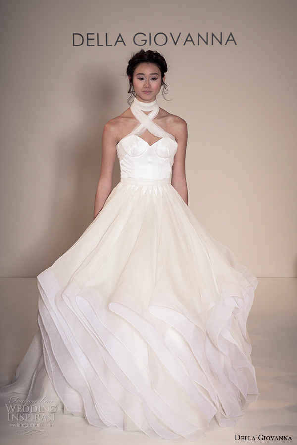 della giovanna wedding dress 2015 bridal bustier corset chiffon straps julia and ruffle ball gown skirt with horsehair corinne runway