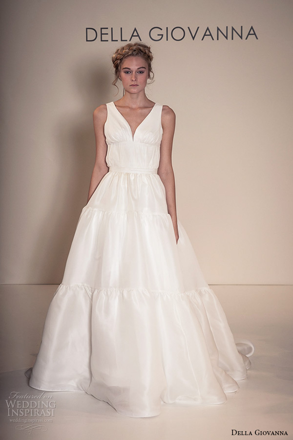 della giovanna wedding dress 2015 bridal silk chiffon gathered v neck peasant corset carol silk gazaar tiered peasant skirt dakota