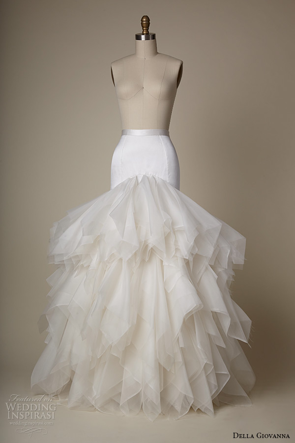 della giovanna wedding dress 2015 bridal silk satin fit and flare skirt with organza petal jess