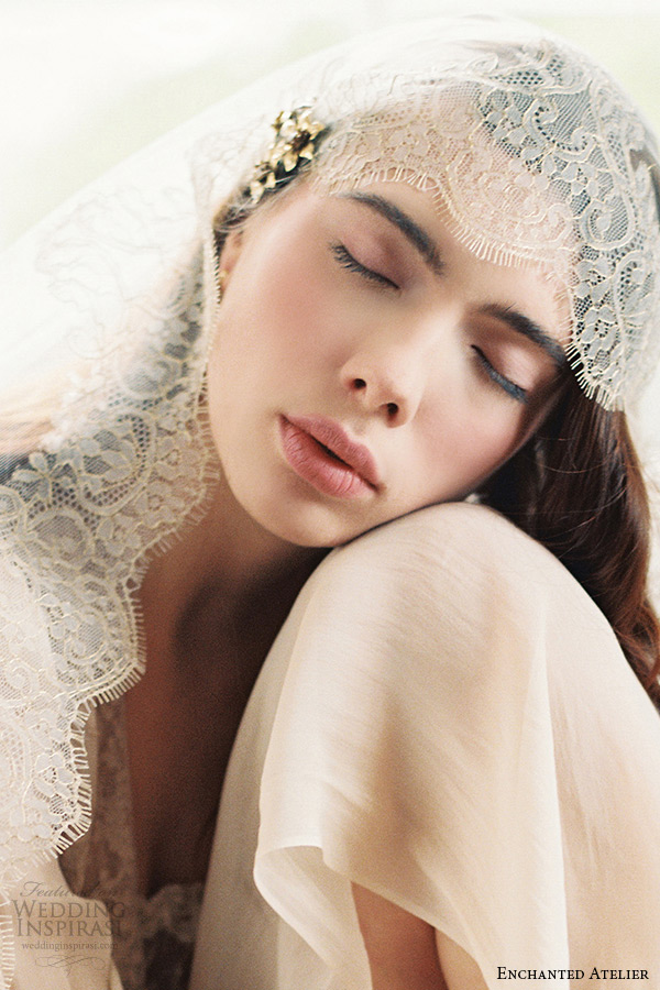 enchanted atelier liv hart bridal jewelry wedding veil lace sophie hallette bohemian vintage wedding gilded lace veil