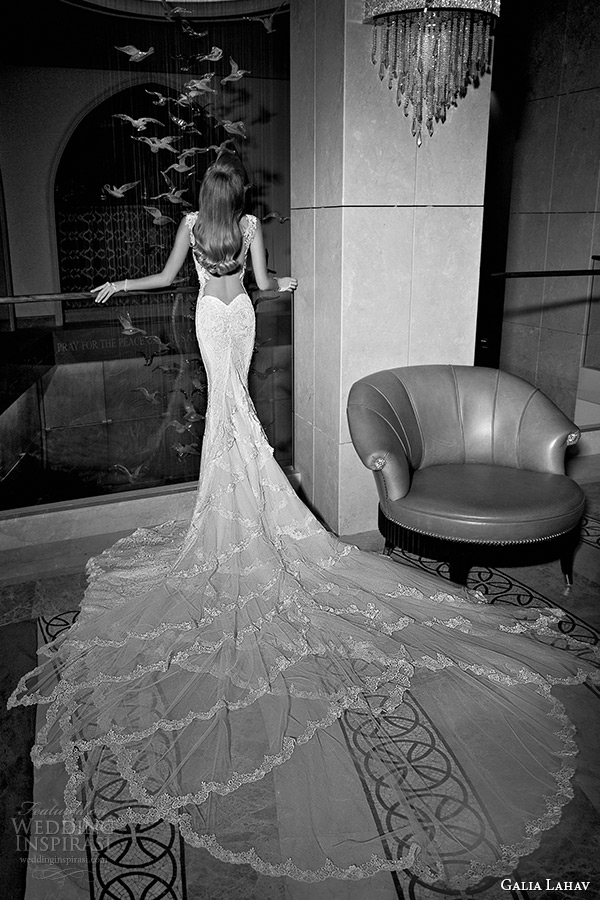 galia lahav 2015 jazz age wedding dress lace strap sweetheart neckline  corset bodice low cut back mermaid bridal gown madison 1503 back