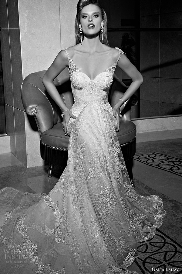 galia lahav 2015 jazz age wedding dress lace strap sweetheart neckline  corset bodice low cut back mermaid bridal gown madison 1503 back