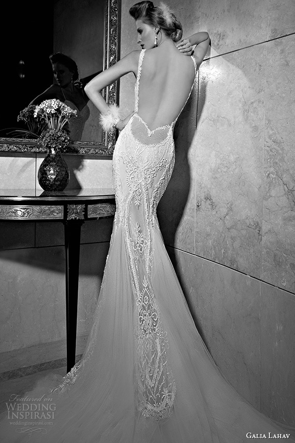 galia lahav 2015 jazz age wedding dress lace strap sweetheart neckline  corset bodice low cut back mermaid bridal gown madison 1503 back