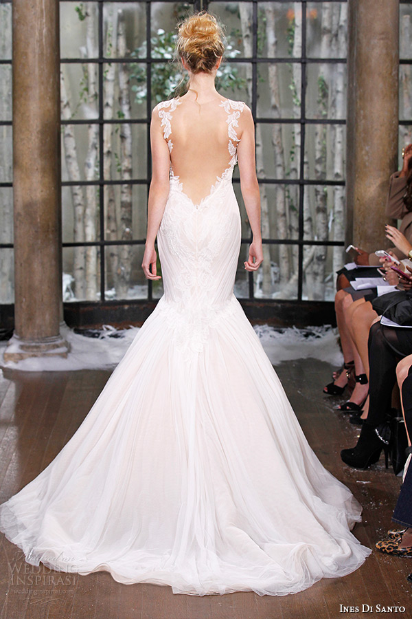 ines di santo fall winter 2015 couture wedding dress lace strap sweetheart neckline mermaid bridal gown rome back