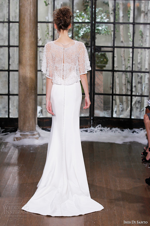 ines di santo fall winter 2015 couture wedding dress sleeveless v neckline sheath bridal gown limoges back