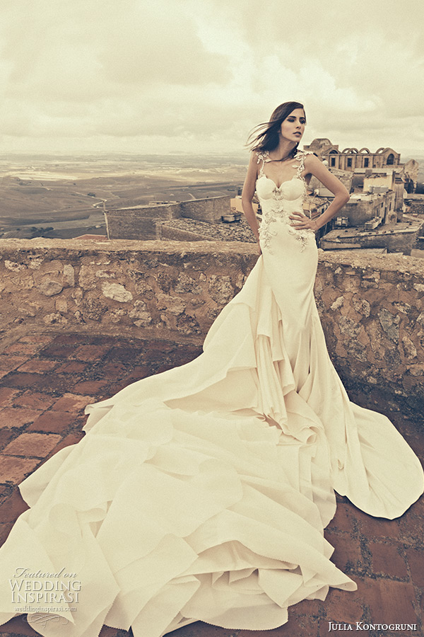 julia kontogruni bridal fall 2015 wedding dress jeweled strap bustier bodice sheath gown train julia kontogruni bridal fall 2015 wedding dress jeweled strap bustier bodice sheath gown train
