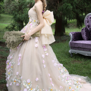 tiglily spring 2015 japanese romantic strapless colored ball gown wedding dresses styles c125