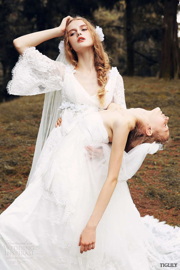 tiglily spring summer 2015 bridal amore japanese angel amore japan romantic wedding dresses lace sleeves style w307 w308