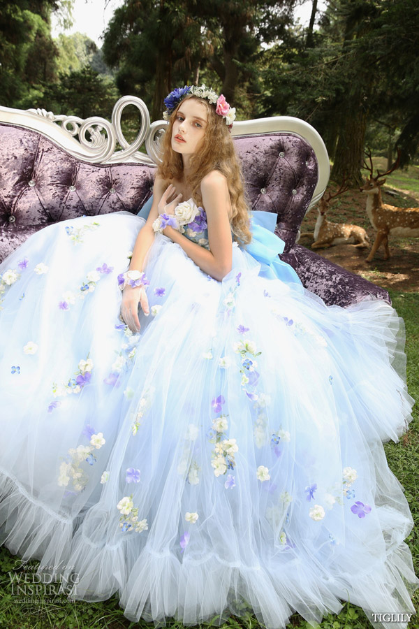 tiglily spring summer 2015 bridal amore japanese romantic lavender floral strapless ball gown wedding dress style c129 tiglily spring summer 2015 bridal amore japanese romantic lavender floral strapless ball gown wedding dress style c129