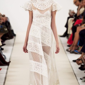 valentino sala bianca couture dresses bateau neckline flutter sleeves lace sheath dress