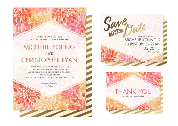 wedding paper divas summer wedding stationery divine dahlias invitation card suite blaze