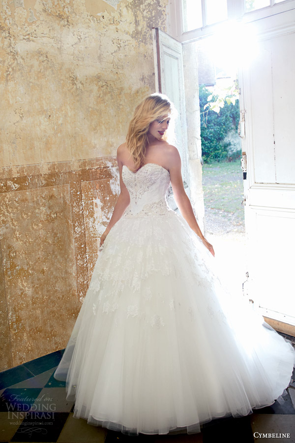 cymbeline bridal 2015 ilaria strapless ball gown wedding dress full view
