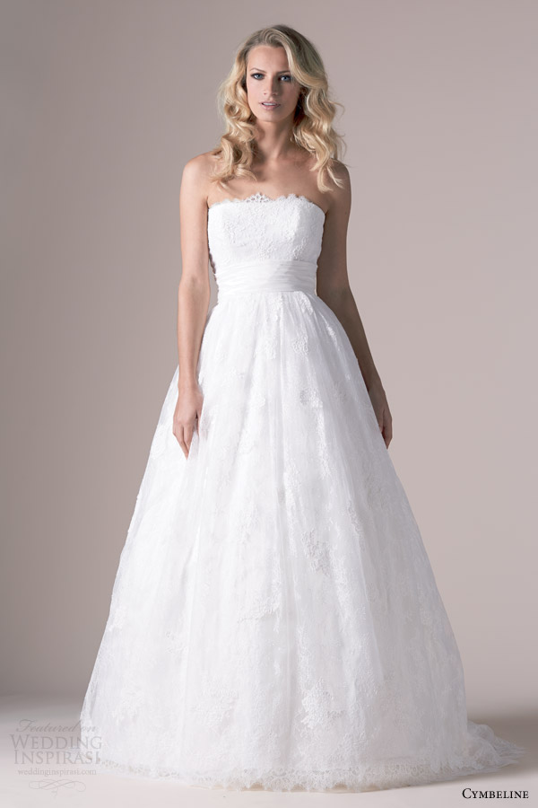 cymbeline bridal 2015 image strapless lace ball gown wedding dress