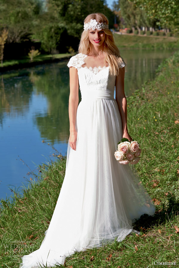 cymbeline bridal 2015 istoua romantic wedding dress lace cap sleeve