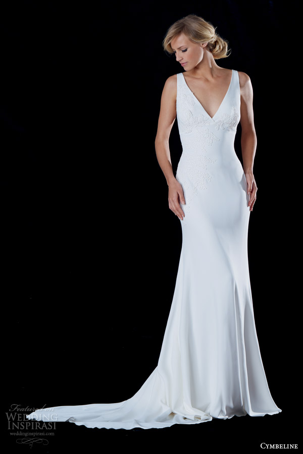 cymbeline wedding dresses 2015 bridal indienne sleeveless sheath gown v neckline