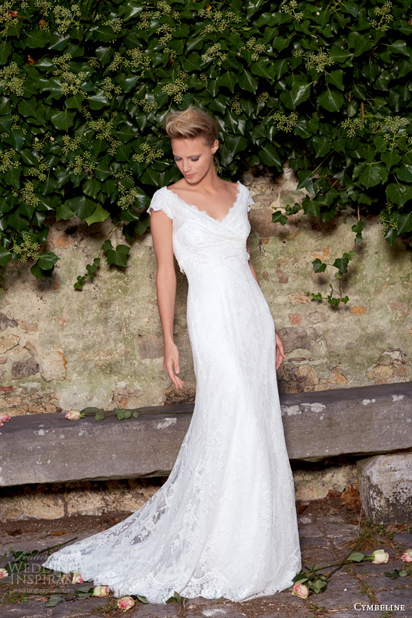 cymbeline wedding dresses 2015 bridal iolana cap sleeve lace v neck gown