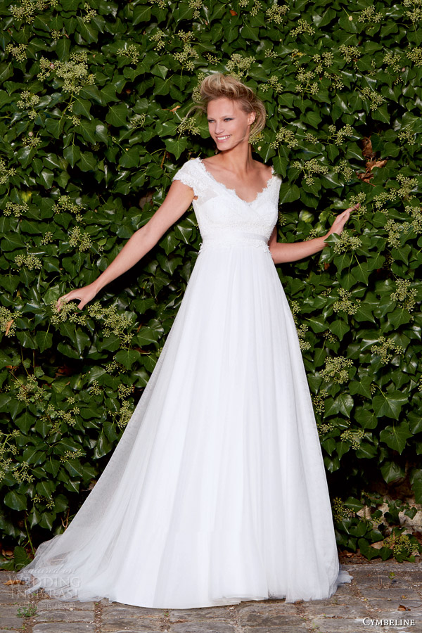 cymbeline wedding dresses 2015 bridal ipomee cap sleeves wedding dress empire gown