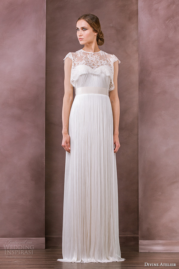 divine atelier wedding dress 2015 bridal lace cap sleeves jewel neckline bolero aria