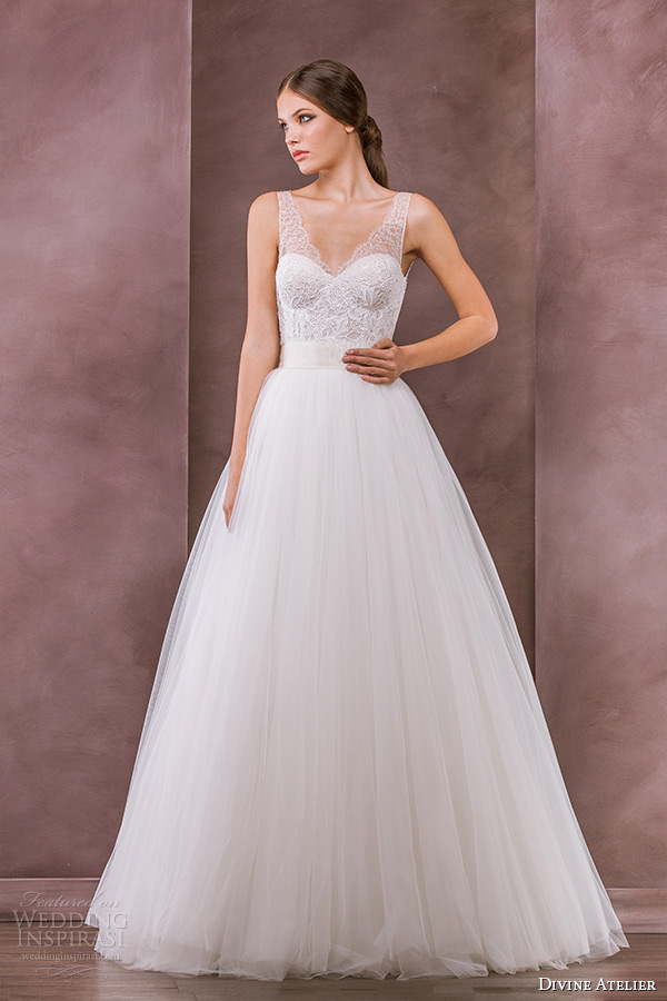 divine atelier wedding dress 2015 bridal lace strap corset bodice ball gown aviva