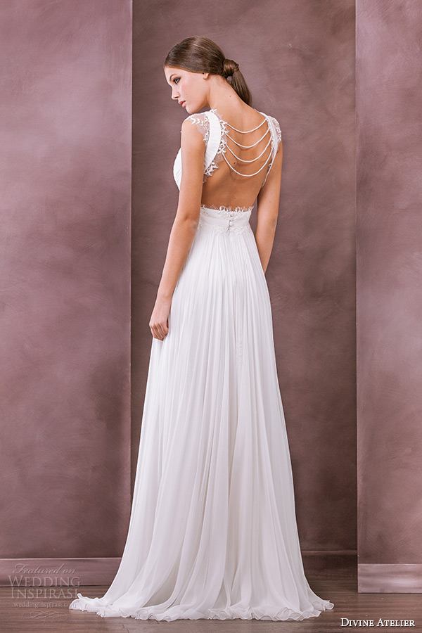 divine atelier wedding dress 2015 bridal plunging v neckline a line gown chloe back