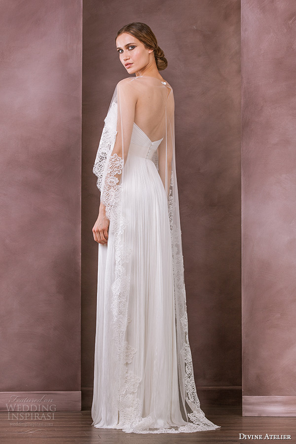 divine atelier wedding dress 2015 bridal sheer floor length lace helm bolero anida back