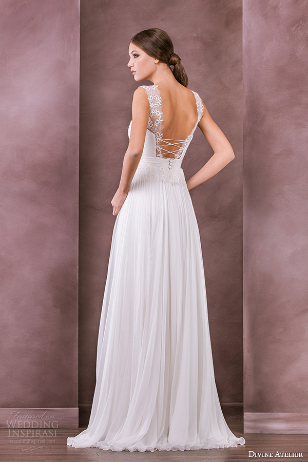 divine atelier wedding dress 2015 bridal sheer scoop top a line gown iarina back