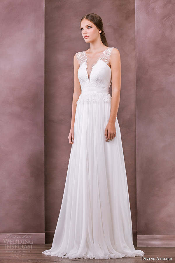 divine atelier wedding dress 2015 bridal sheer scoop top a line gown iarina