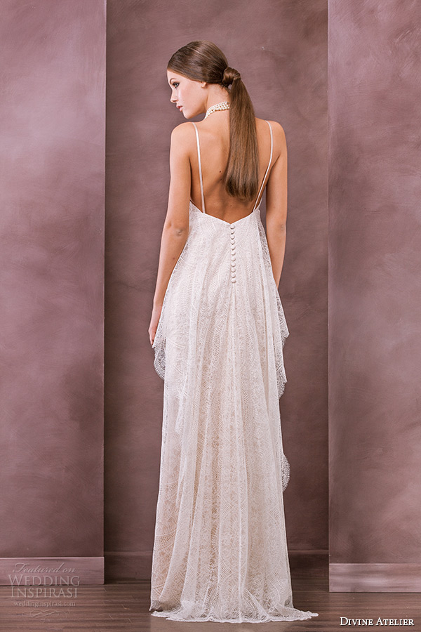 divine atelier wedding dress 2015 bridal spagetti strap empire gown thea back