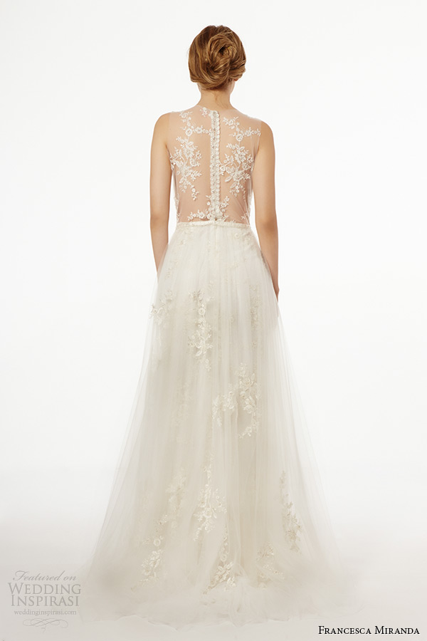 francesca miranda wedding dress fall 2015 strapless straight across neckline aline bridal gown capraia back