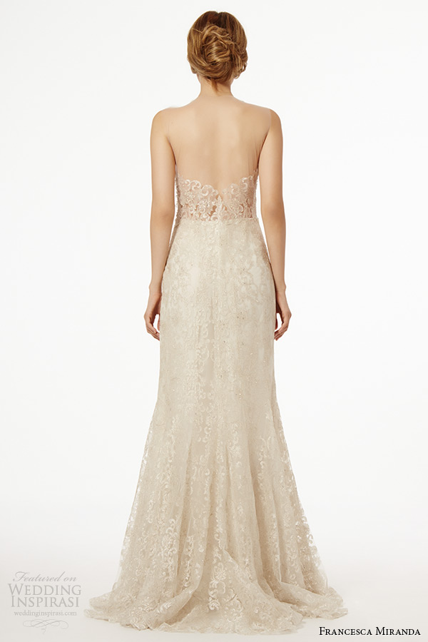 francesca miranda wedding dress fall 2015 strapless sweetheart neckline bridal ivory sheath gown salina back